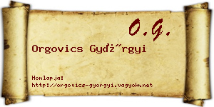 Orgovics Györgyi névjegykártya